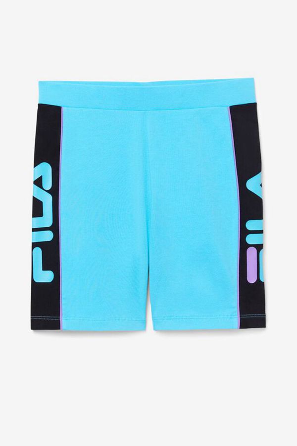 Fila Trina High Waisted Bike Women's Shorts - Black/Blue/Purple,NZ 509-54621